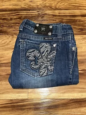 Easy Boot Cut Size 29 Miss Me Jeans Rhinestone Saint Pockets JE5375E2X (29x32) • $25