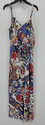 MSK Dress Womens Large Colorful Floral Boho Artsy Romantic Sleeveless Sundress • $20.08