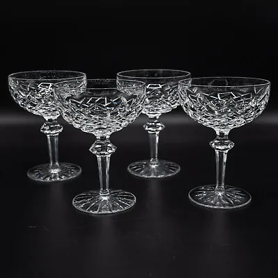 $170 • Buy Waterford Crystal Powerscourt Champagne Sherbet Glasses Set 4- 5 3/8  FREE SHIP