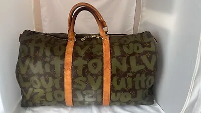 Louis Vuitton LV Boston Bag  Keepall 50 Browns Monogram Graffiti • £1447.70