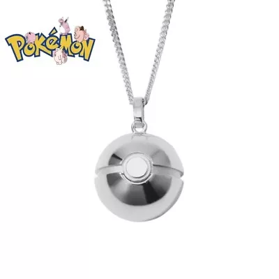 Poke Ball Silver Anime Fashion Trends Men Women Necklaces Pendants Gifts • $29.99