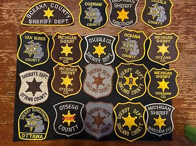 Vintage Obsolete State Of Michigan Sheriff’s Patches Mixed  Lot Of 19 Item 277 • $10