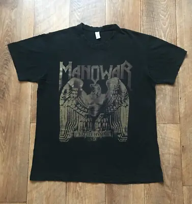 Rare Manowar Battle Hymns Tour 2011 T-Shirt Heavy Metal Double-Sided Men's L • $33