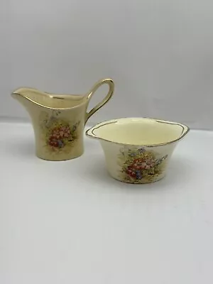 Vintage Royal Winton Open Sugar Bowl And Milk Jug Breakfast Set Grimwades 292 T • $15