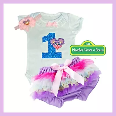 Girls Sesame Street's Abby Cadabby 1st Or 2nd Birthday Tutu Outfit • $53.98