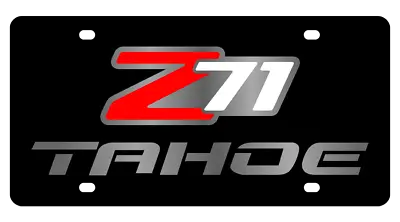 Stealth Black Premium Carbon Steel License Plate 3D Chevrolet Z71 Tahoe Emblem • $39.95
