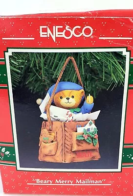 Enesco Beary Merry Mailman Treasury Of Christmas Ornament 1991 • $9.51