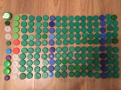 170 X Mixed Colour Plastic Milk Bottle Tops Lids/Caps - Kids Christmas Crafts • £4.25