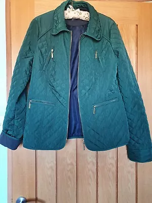 Laura Ashley Emerald Green Quilted Jacket Size 14 12  Used. • £15