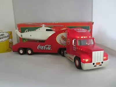 Large Light Up Coca Cola Christmas 2000 Holiday Helicopter Carrier Truck Lorry • £105