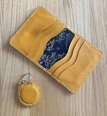 Genuine Leather Card Holder/Wallet With Matching Keyring (A) • £9.95