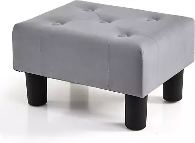 BRIAN & DANY Small Foot Rest Ottoman Velvet Foot Stools Ottoman With Storage S • $36.25