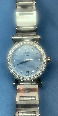 Ladies Movado Vizio Stainless Diamond Bezel Gray MOP Dial • $936