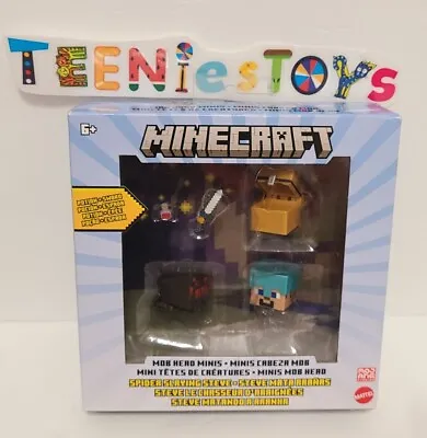 New Minecraft Mob Head Minis Spider Slaying Steve With Healing Potion Sword PT • $13.49