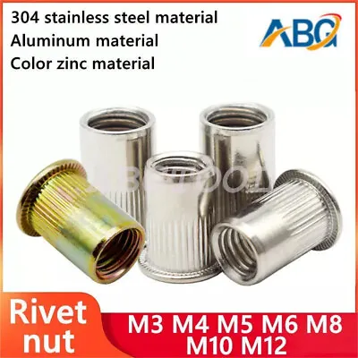 M3 4 5 6 8 10 12 Rivet Nuts Blind Nut Nutserts Rivnut Stainless Steel Aluminium • $60