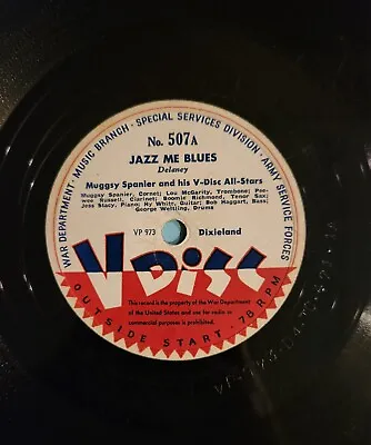 The Gene Krupa Trio – 'Jazz Me Blues / Dark Eyes' 12  78 1945 V-Disc WWII RARE X • $20