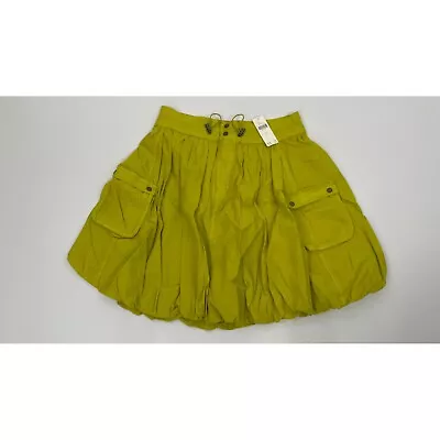 NWT Women's Anthropologie Pilcro Parachute Chartreuse Mini Skirt Size 2 • $32