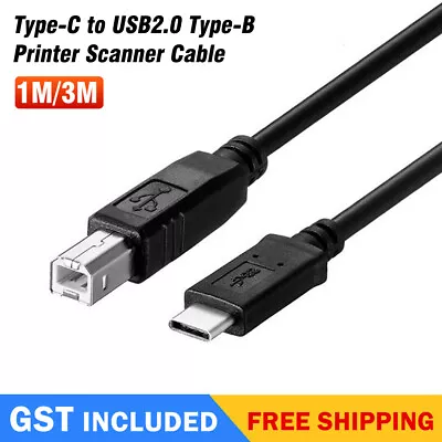 $6.01 • Buy PREMIUM USB Type-C To USB2.0 Type-B Printer Scanner Cable Cord 1/3m For MacBook