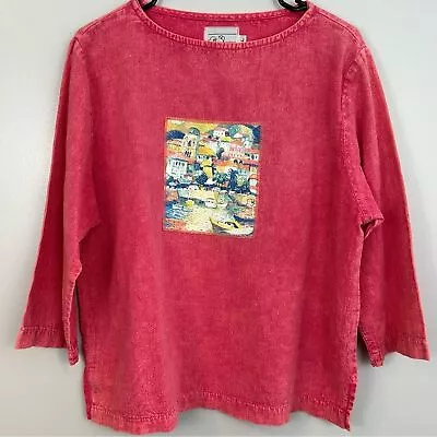 Michael Leu Pink Stonewash Cotton Top Size Large • $20