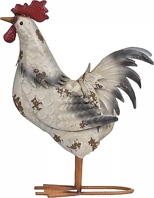 Metal Rooster Rustic Garden Decor Sculpture Yard Lawn Patio Art Home Statue NEW • $55.99