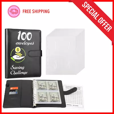 100 Envelopes Money Saving Challenge With Reusable Tracker Envelope Savings USA • $11.33