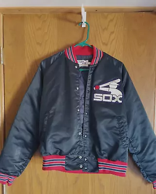 Vintage MLB Chicago White Sox Quilted Satin Jacket Logo Size M   Made In USA • $69.99