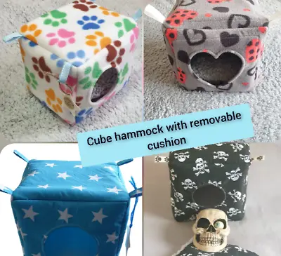 Hammock Cube With Pillow For Ferret Chinchilla Rat Hamster Bed Toy Pet House • £8.99