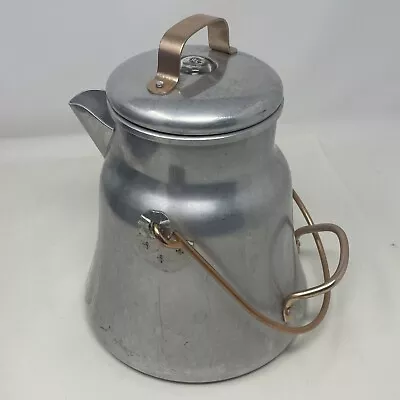 Vintage Wear-Ever Aluminum 3112 Percolator Coffee Pot With Copper Plated Handles • $54.99