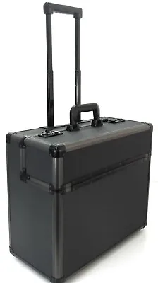 New Aluminium Wheeled Business Laptop Trolley Office Briefcase Luggage Cabin Bag • £69.99