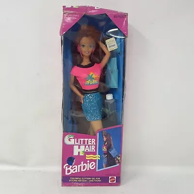 1993 Mattel Glitter Hair Styling Red Long Hair Barbie Doll NRFB Damaged Box • $49.95