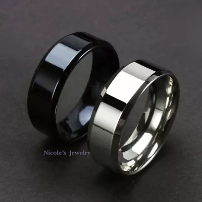 Stainless Steel Mens Polished Comfort Fit Engagement Band Ring Size 7-11 RM43 • $8