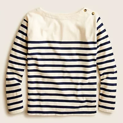 J.Crew Mariner Cloth Boatneck T-shirt Navy Blue Stripes Size Small • $24