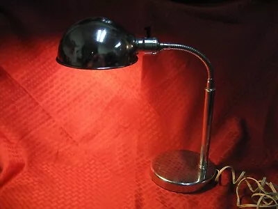Vintage Leviton Space Age Gooseneck Desk Lamp Chrome TESTED WORKING • $74.99