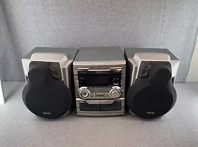 PHILIPS MAGNAVOX FW890P Mini HiFi Stereo System 3 CD Dbl Cassette AM/FM Karaoke • $199.95