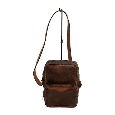 ETRO Mini Shoulder Bag Crossbody PVC Leather Multicolor Paisley Brown Unisex • $73.92