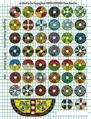 £10.50 • Buy 44 Viking Shield  Waterslide Transfers For Gripping Beast  28mm Plastic Vikings 