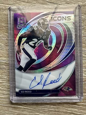 2022 Panini Spectra Ed Reed Icons Neon Pink 7/7 Auto 🔥RAVENS HOFer 🐐🔥 • $120