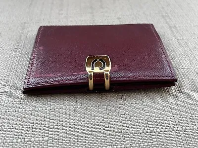 Vintage Charles Jourdan Mini Wallet Burgundy Leather Cardholder Mini Purse • $27.87