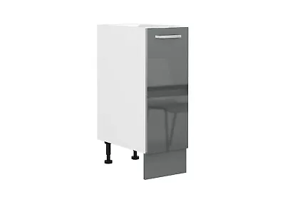 Kitchen Unit 30cm Base Cabinet Cupboard 300mm Soft Close 1 Door Grey Gloss Luxe • £104.95