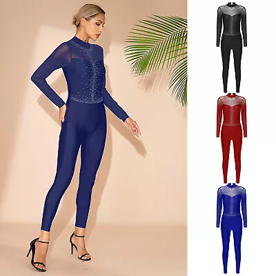 Women Full Bodysuit Footless Costume Leotard Ice Rolloer Ballet Catsuit Dance • £19.97