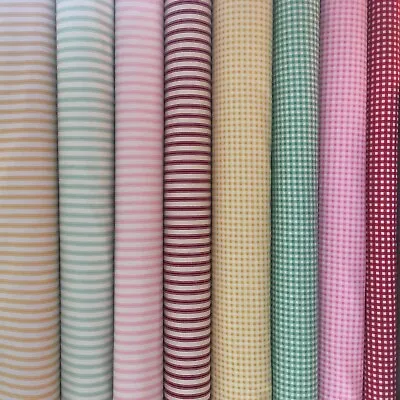 Rose & Hubble Stripes & Gingham Prints 100% Cotton Dressmaking Crafts Patchwork • £2.40