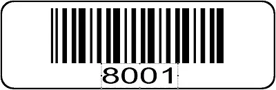 $15.95 • Buy 8001 9000 Serial Barcode Sequential Sticker Consecutive Number Label Set # 9