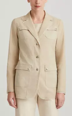 Per Se CARLISLE Beige Linen Blend Safari Terrazzo Blazer Sz 12 Wmns NWT$698 • $271.84