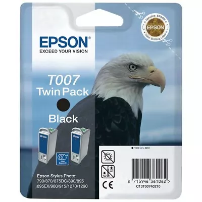 £20 • Buy Epson T007 Twin Pack Black Ink Cartridges - C13T00740210