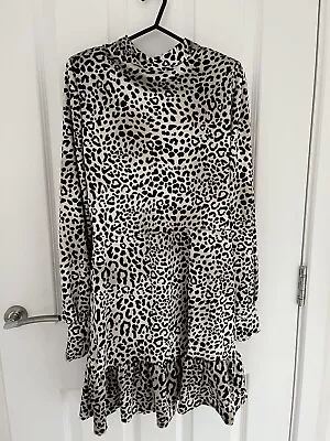 River Island Velvet Animal Print Mini Dress Size UK12 RRP£42 • £9.99