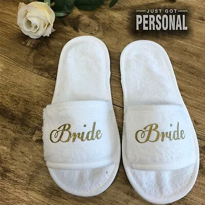 Personalised Wedding Spa Slippers - Any Role Added Bride Bridesmaid Hen Party • £4.99
