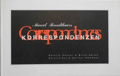 Marcel Art Broodthaers / Marcel Broodthaers Korrespondenzen / First Edition 1995 • $68