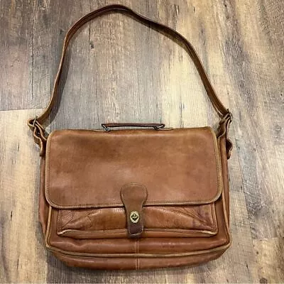 Coach Metropolitan Briefcase Bag Vintage Leather Medium Brown Work Bag • $114.99