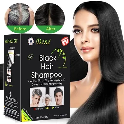 1O Pack DEXE Black Hair Shampoo Instant 5-Min Hair Color Dye:🔥BESTSELLER • $10