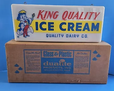 King Quality Ice Cream Light  Sign Vintage 1950 60's. In Box  • $395